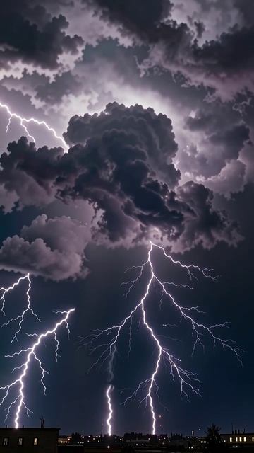 Грозы и молнии: захватывающее зрелище природы #гром #молния #погода