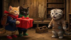 Маленькие котята играют в бадминтон и помогают друзьям 🐱🏸 Трогательное зимнее развлечение ❄️