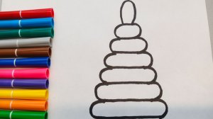 Как нарисовать ПИРАМИДКУ Учимся рисовать детскую пирамидку