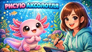 Рисунок розового аксолотля