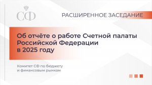 Расширенное заседание Комитета СФ по бюджету и финансовым рынкам