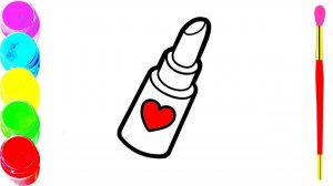 Рисунок раскраска помада. Как нарисовать косметику