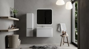 Тумба c раковиной RAVAL Welto 80, подвесная, белая