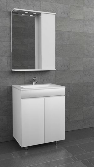 Тумба с раковиной MIRSANT Next 60 напольная, раковина Next 60