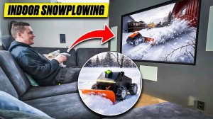 Уборка снега с дивана.  Радиоуправляемый снегоочиститель с видом от первого лица.