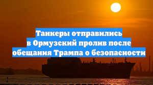 Танкеры отправились в Ормузский пролив после обещания Трампа о безопасности