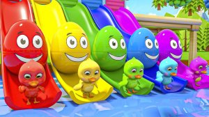 Откройте для себя красочные яйца-сюрпризы - Песенка про 5 маленьких утят - Детские стишки и песенки