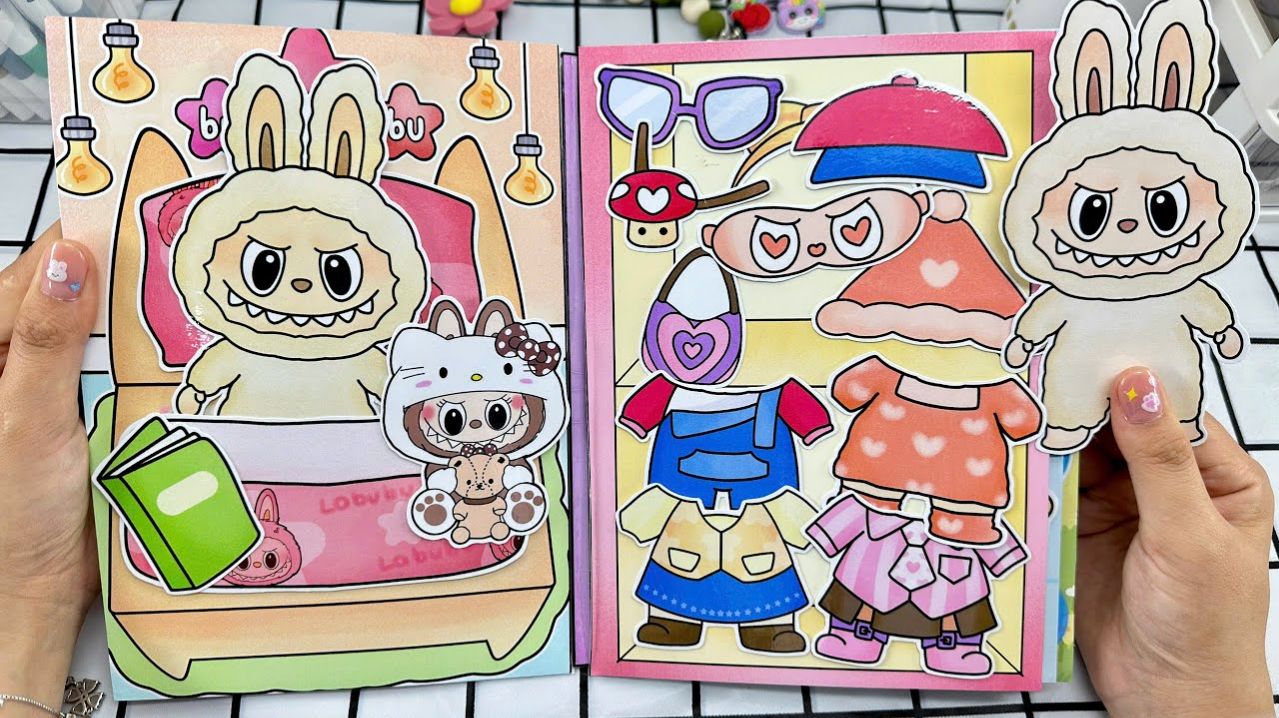 Бумажный АСМР💜 Лабубу 💜 Домик для семейки Лабубу