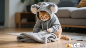 Оранжевый Котенок Проснулся и решил заняться Всеми делами по дому... 😳🧹 Полезная история