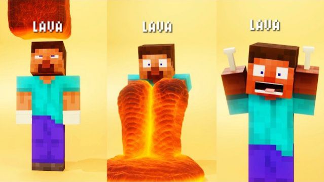 СТАВИМ ЭКСПЕРИМЕНТЫ С ЛАВОЙ НАД СТИВОМ В МАЙНКРАФТЕ! НЕРЕАЛЬНЫЕ ВЕЩЕСТВА В MINECRAFT РЕАКЦИЯ