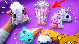 DIY 5 СКВИШИ из БУМАГИ С РАЗНЫМИ НАПОЛНИТЕЛЯМИ / Squishy СВОИМИ РУКАМИ БОЛЬШИЕ Антистресс игрушки