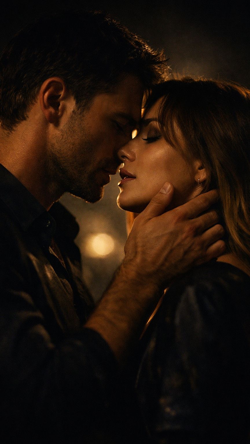 В темноте...