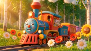 Паровозик 🚂 Чух-чух-чух! | Весёлая детская песенка про поезд | Песни для детей 3-5 лет