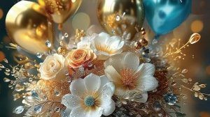 Ура! С днём рождения. Роскошная музыкальная открытка.