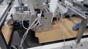 Работа встроенного аппликатора 2-х стороннего скотча с шириной приклеиваемой ленты до 150 мм. от KQ