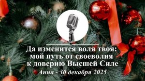 Спикерская Новогоднего марафона АНЗ "Да изменится воля твоя", Анна, 30.12.2025