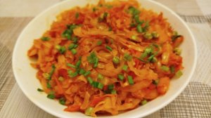 Тушёная капуста, самый простой рецепт в Пост.