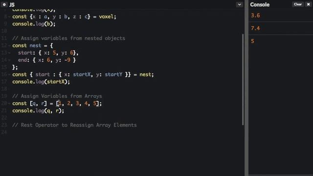 freeCodeCamp.org - 0226 - Destructuring in ES6