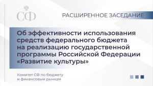 Расширенное заседание Комитета СФ по бюджету и финансовым рынкам
