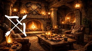 Звук камина 4 часа 🔥 Пещера гнома для сна, отдыха и уютной фэнтези атмосферы