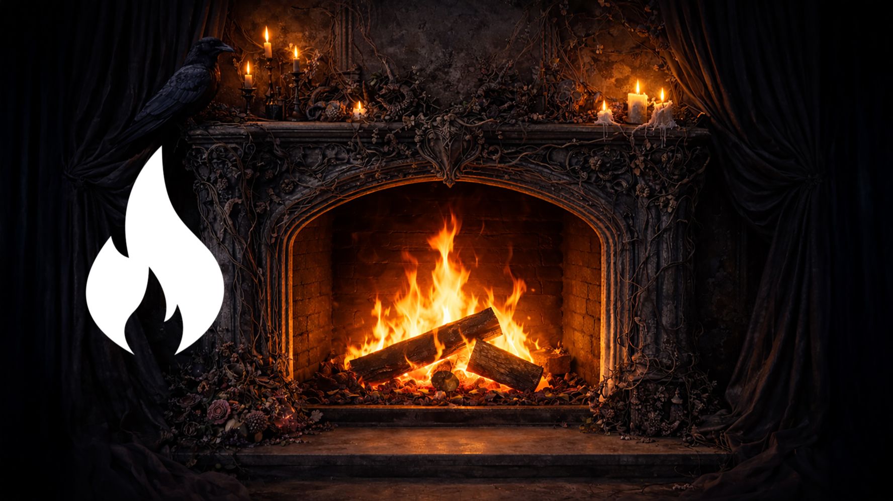 Камин в стиле дарк-фэнтези 🔥 10 часов | Звук огня для сна и уюта