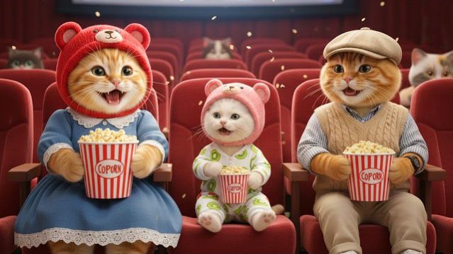 СЕМЬЯ МЯВОК ПРИШЛА НА СЕАНС В КИНОТЕАТР 🎥 🍿!!! МИЛОЕ ВИДЕО ПРО ПУШИСТЫХ КОТИКОВ! РЕАКЦИЯ! 😽😸😻