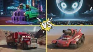 МЕГА‑ГРУЗОВИК vs ТАНКОВЫЙ МАККУИН vs ШКОЛЬНЫЙ АВТОБУС vs ЛУННАЯ КОЛЕСНИЦА — ЖЕЛЕЗНЫЙ БАТТЛ под EDM!