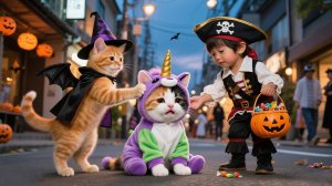 Жутковатый, но милый Хэллоуин Рыжика и Муму 🎃👻