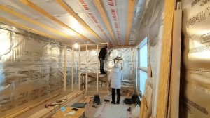 Перегородка,возведение стен санузла.Мини-дом-каркасник. Участок с нуля. Часть №32