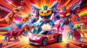 ВАУ! Радужные Динозавры и Машины Трансформируются в Гигантов! 💥✨