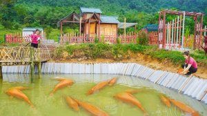 Делаю бамбуковый забор вокруг огорода. Подвожу воду и запускаю рыбу в пруд. Серия 28. Хуан Ли