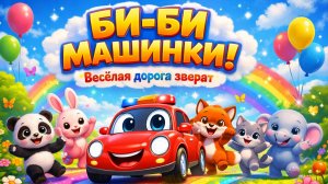 Би-би машинки! Весёлая дорога зверят. Песенки для малышей про машинки.