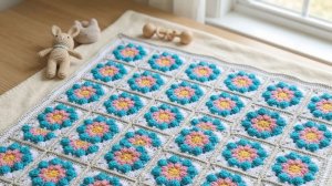 Мотив крючком для пледа