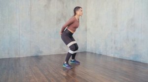 Разведение ног стоя с двумя тканевыми резинками (12)