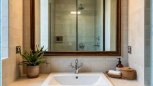 Меняем (Закрываем старые дыры) зеркало в ванной.