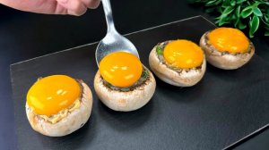 Готовится Быстро! Съедается еще Быстрее! Фаршированные шампиньоны с яйцом и сыром. Проще не бывает!