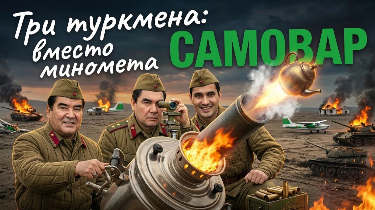 ТРОЕ ТУРКМЕНОВ ВМЕСТО МИНОМЁТА ИСПОЛЬЗОВАЛИ САМОВА