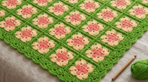 САМЫЙ КРАСИВЫЙ квадратный мотив крючком для пледа - Для новичков вязание крючком