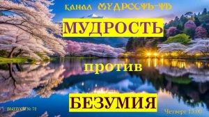 Выпуск № 72. МУДРОСТЬ против БЕЗУМИЯ!