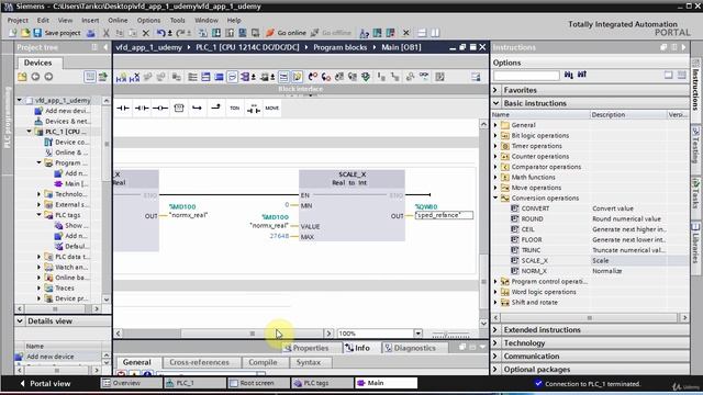 10 Запуск, остановка и регулировка скорости. Часть 2 (ПЛК и HMI) Пример 1.