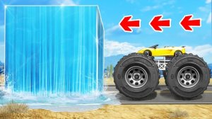 Сможет ли монстр трак проехать через водный куб в гта 5 ? - эксперимент в gta 5