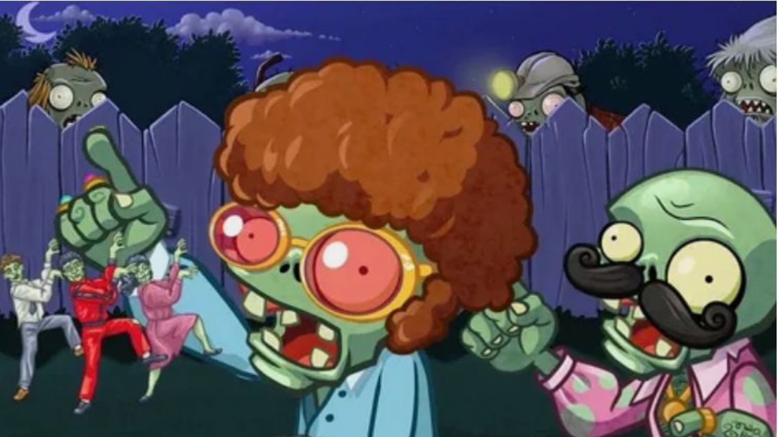 Зомби танцующие на кладбище.