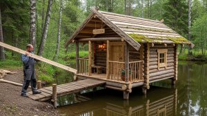 Строю теплый и безопасный деревянный дом посреди леса. Бушкрафт