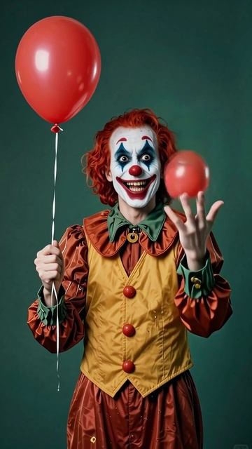 Смешной клоун с воздушным шаром #клоун #развлечение #юмор