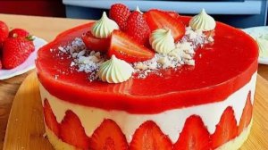 Торт клубничный с соевым молоком.