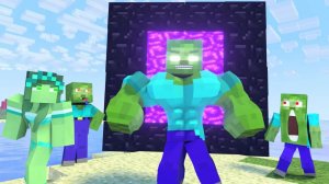 Лучшая история о соперничестве ГЕРОБРИН-Зомби против Зомбо. Майнкрафт Мультик