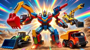 🔥 6 ЦВЕТНЫХ СТРОЙМАШИН → ГИГАНТСКИЙ РОБОТ-СБОРКА! 😱🤖🚧
