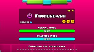 Играю в geometry Dash  уровень fingerdash  с 3 монетками