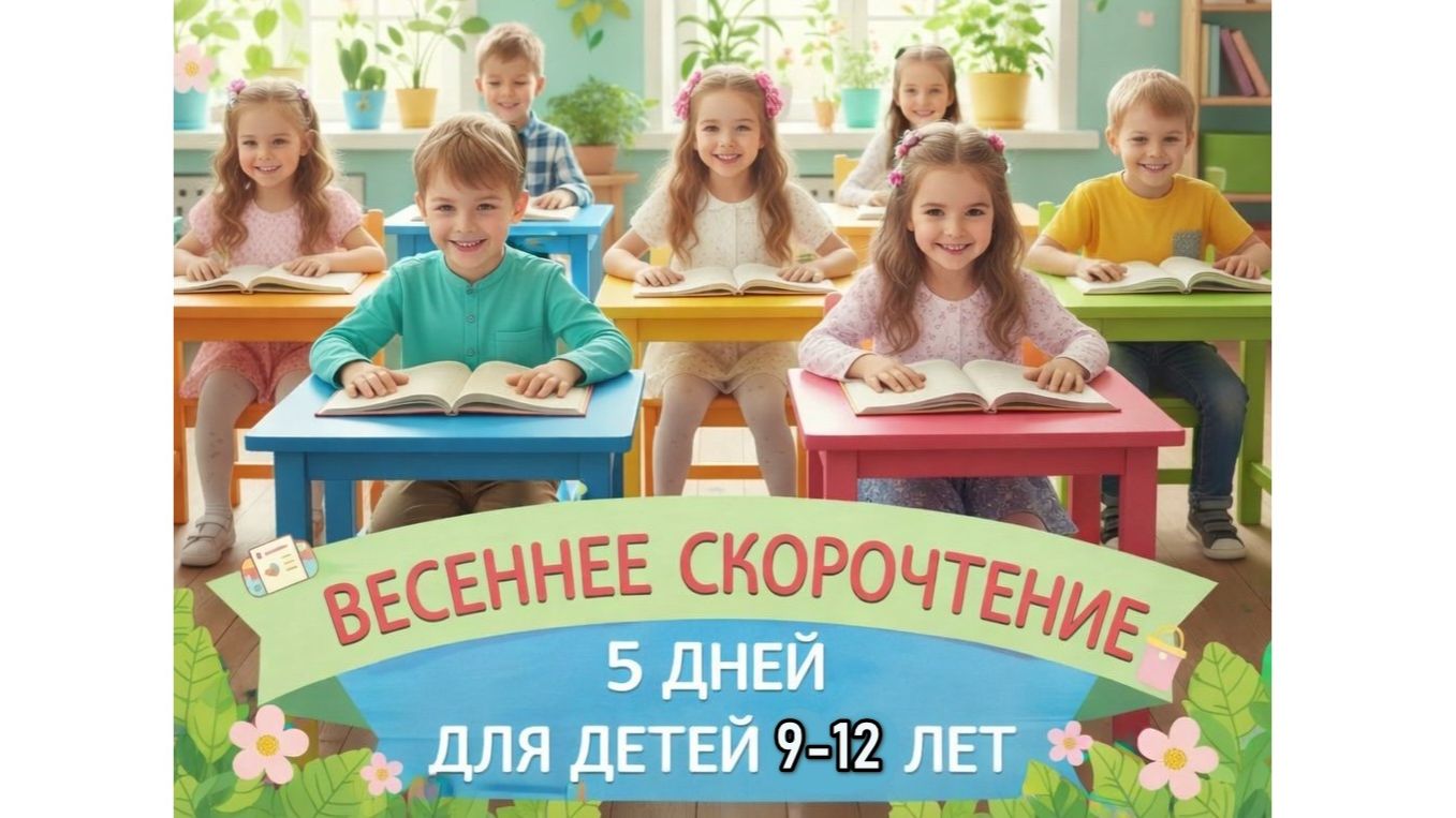 Весеннее скорочтение за 5 дней. Для детей 9-12  лет.