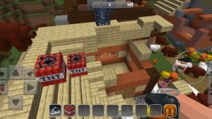 взорвал деревню жителей в Minecraft